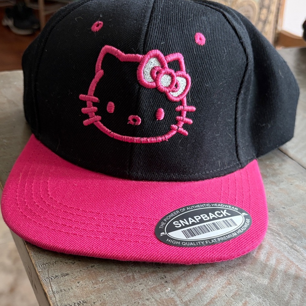 Hello Kitty Black and Pink Snapback Hat